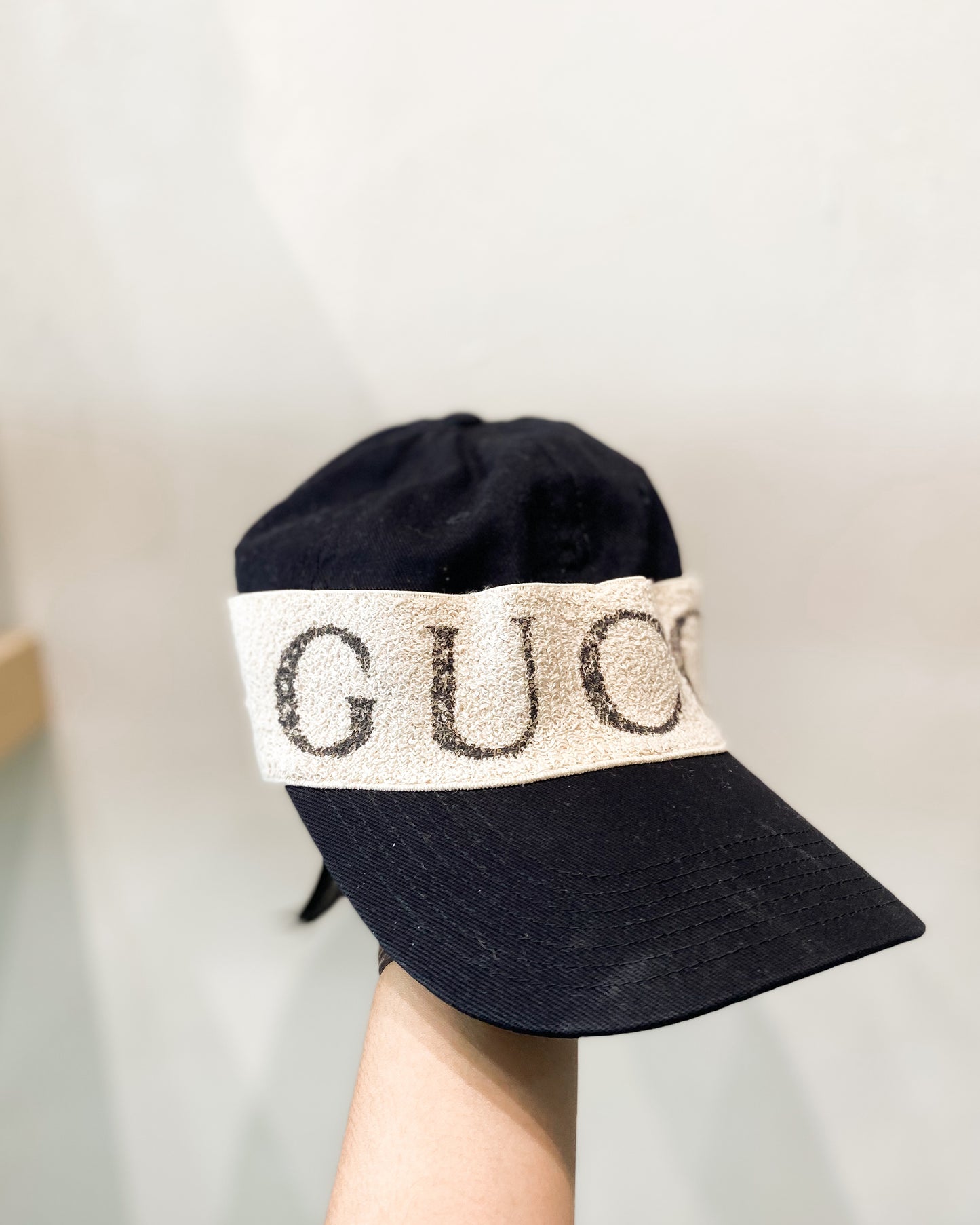Gucci Black Cotton Elastic Baseball Hat