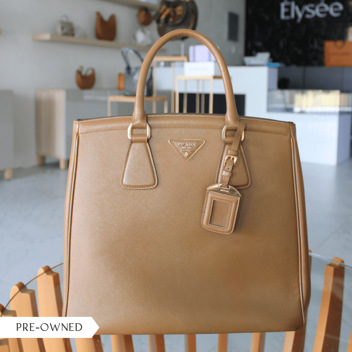 Prada Saffiano Leather Tote Bag - Élysée