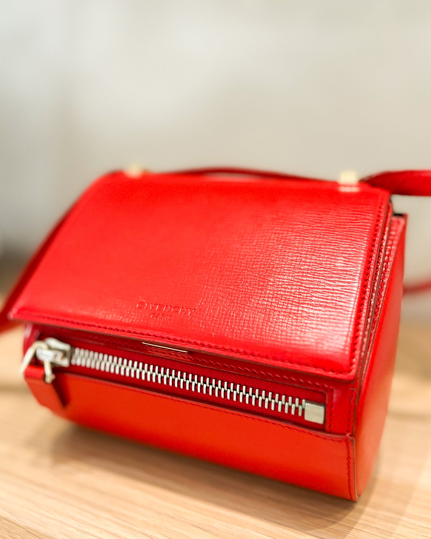 Givenchy Pandora Box Red Orange Medium Leather Bag