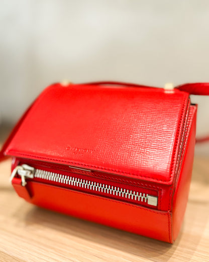 Givenchy Pandora Box Red Orange Medium Leather Bag