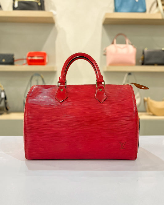 Louis Vuitton Red Epi Speedy 25