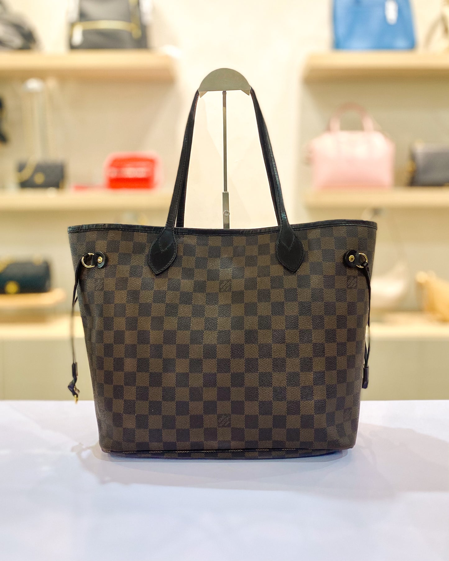 Louis Vuitton Neverfull MM  Damier Ebene Tote Bag