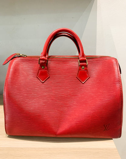 Louis Vuitton Red Epi Speedy 25