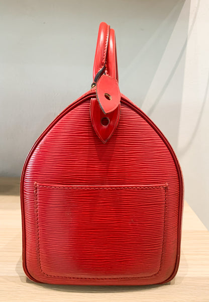 Louis Vuitton Red Epi Speedy 25