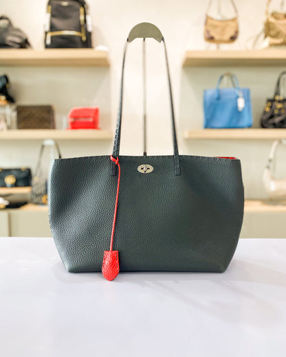 Fendi Carla Selleria Leather Grey Tote Bag