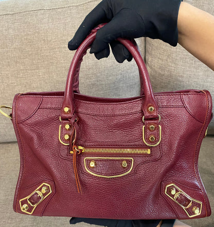 Balenciaga Metallic Edge Burgundy